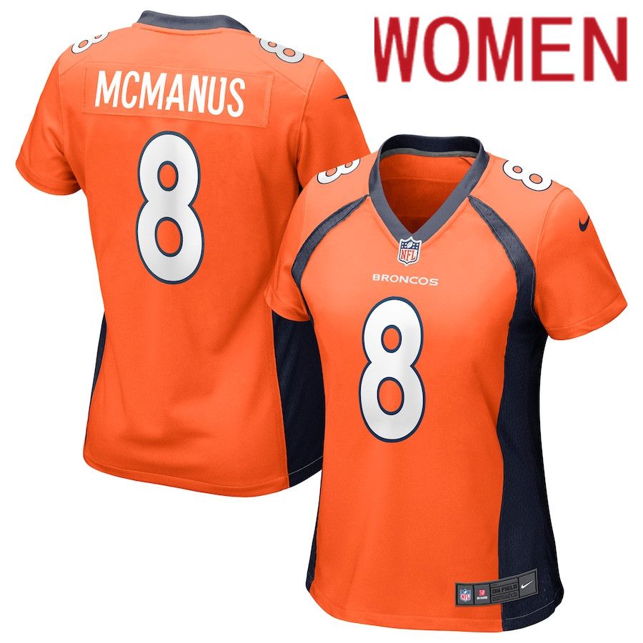 Women Denver Broncos #8 Brandon McManus Nike Orange Game NFL Jersey